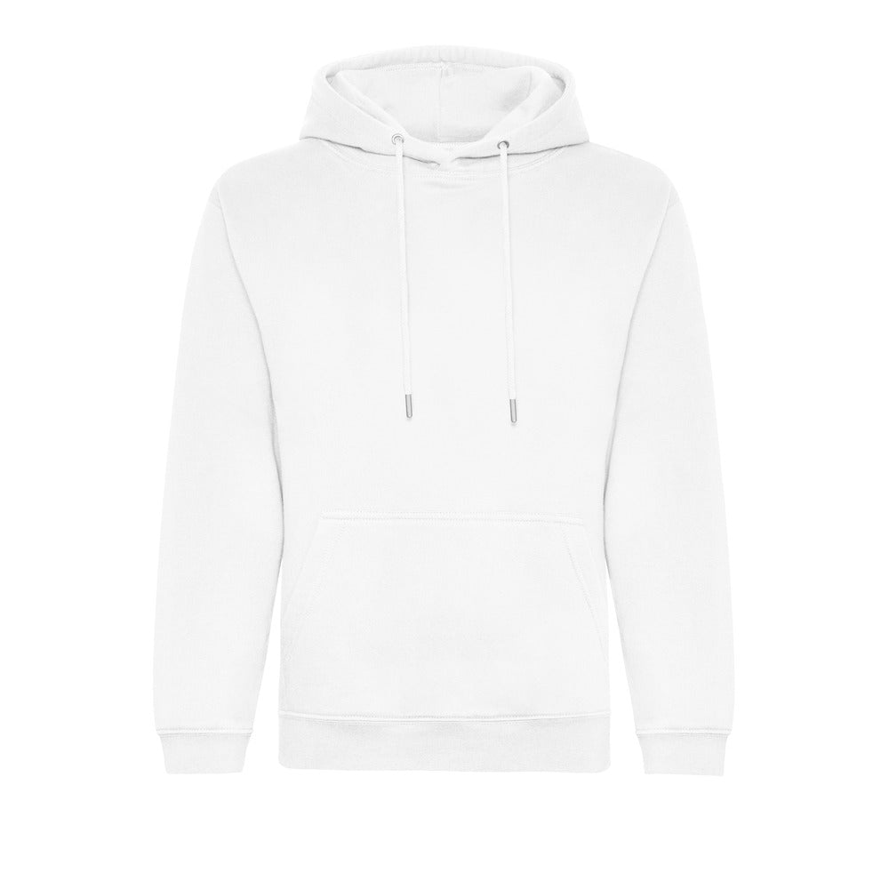 Branded Organic Cotton and Recycled Polyester Hoodie in Arctic White