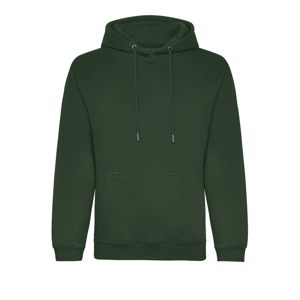 Branded Organic Cotton and Recycled Polyester Hoodie in Bottle Green