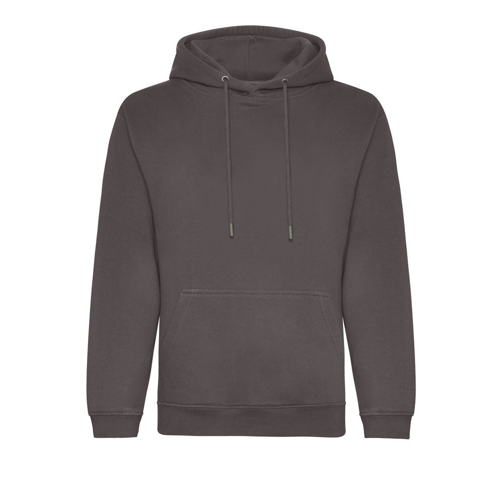 Branded Organic Cotton and Recycled Polyester Hoodie in Charcoal