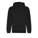 Branded Organic Cotton and Recycled Polyester Hoodie in Deep Black
