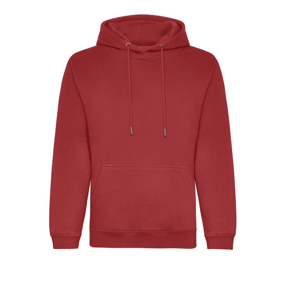 Branded Organic Cotton and Recycled Polyester Hoodie in Fire Red