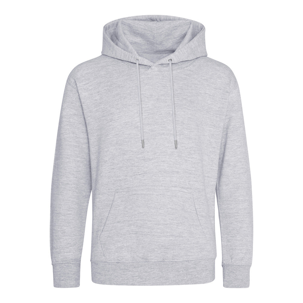 Branded Organic Cotton and Recycled Polyester Hoodie in Heather Grey