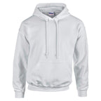 Branded Heavy Blend Hoodie with Double-Lined Hood in Ash Grey