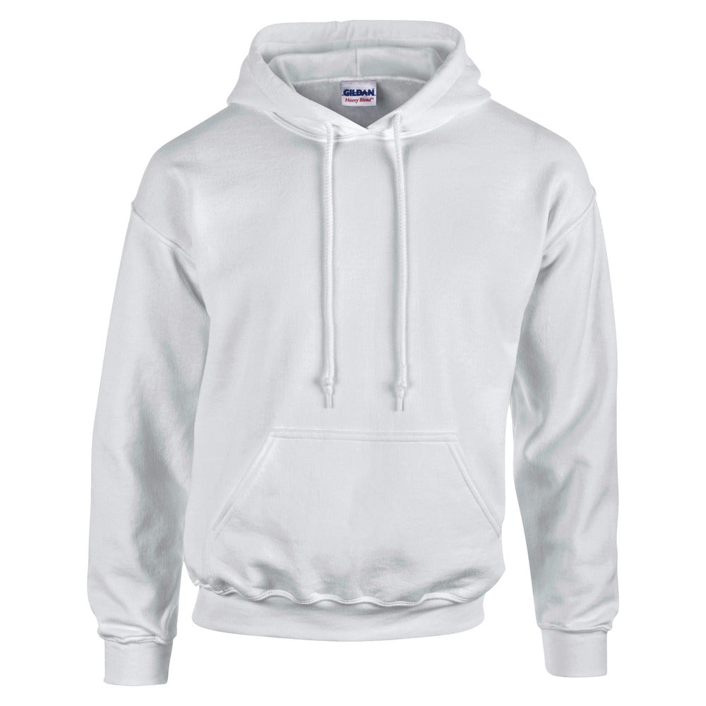 Branded Heavy Blend Hoodie with Double-Lined Hood in Ash Grey
