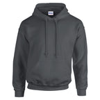 Branded Heavy Blend Hoodie with Double-Lined Hood in Charcoal