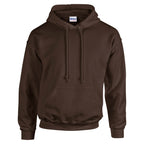 Branded Heavy Blend Hoodie with Double-Lined Hood in Dark Chocolate
