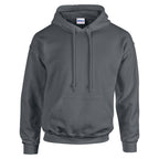 Branded Heavy Blend Hoodie with Double-Lined Hood in Dark Heather