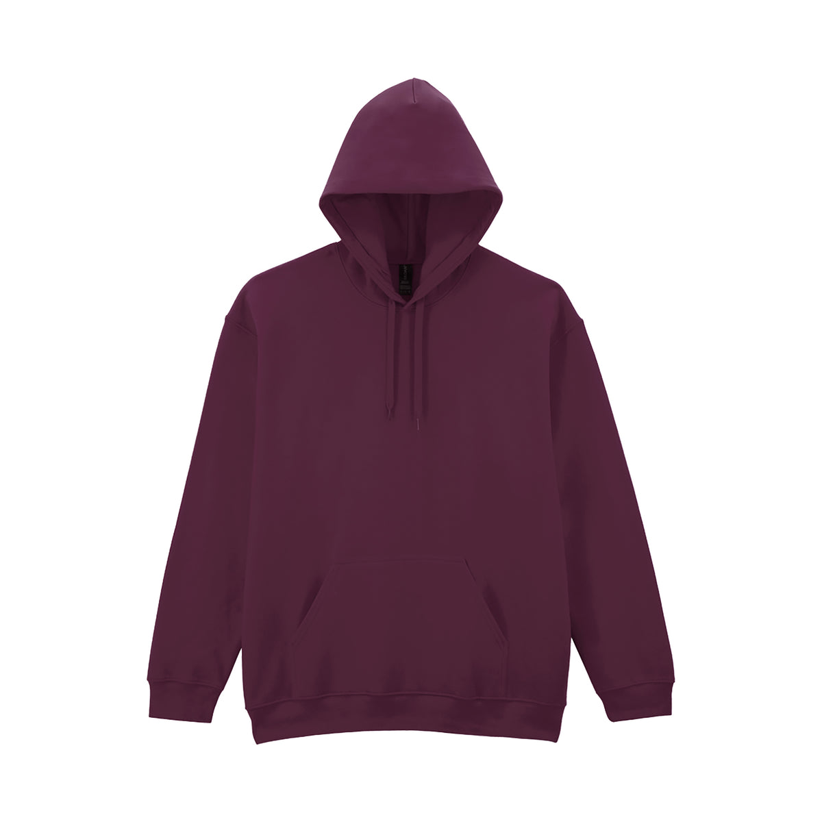 Branded Midweight Ringspun Cotton Fleece Hoodie in Maroon