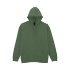 Branded Midweight Ringspun Cotton Fleece Hoodie in Military Green