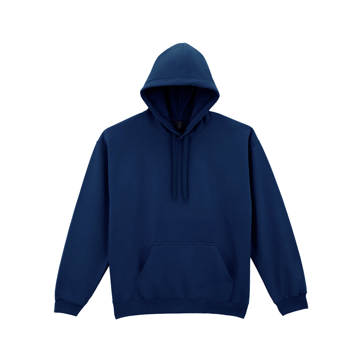 Branded Midweight Ringspun Cotton Fleece Hoodie in Navy