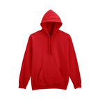 Branded Midweight Ringspun Cotton Fleece Hoodie in Red