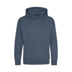 Branded Kids Cotton Polyester Hoodie in Airforce Blue
