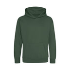 Branded Kids Cotton Polyester Hoodie in Bottle Green