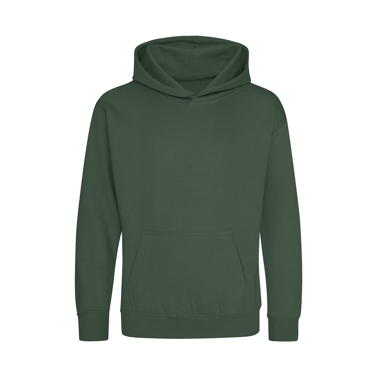 Branded Kids Cotton Polyester Hoodie in Bottle Green
