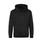 Branded Kids Cotton Polyester Hoodie in Black Smoke