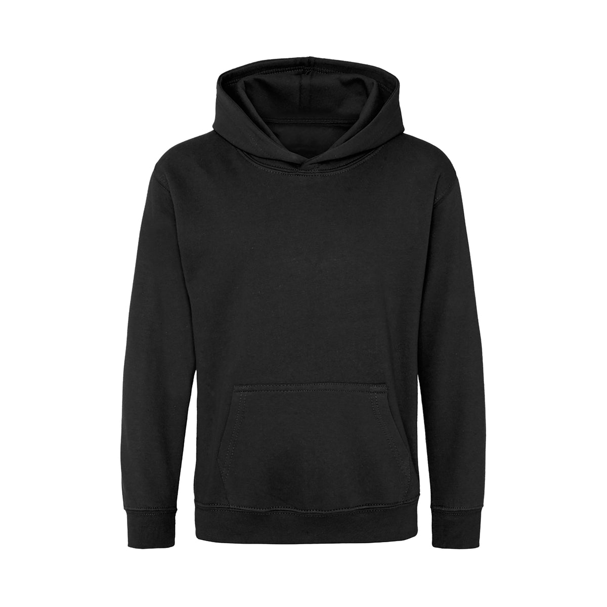 Branded Kids Cotton Polyester Hoodie in Black Smoke