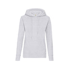 Branded Women's Classic Cotton Polyester Value Hoodie in Heather Grey