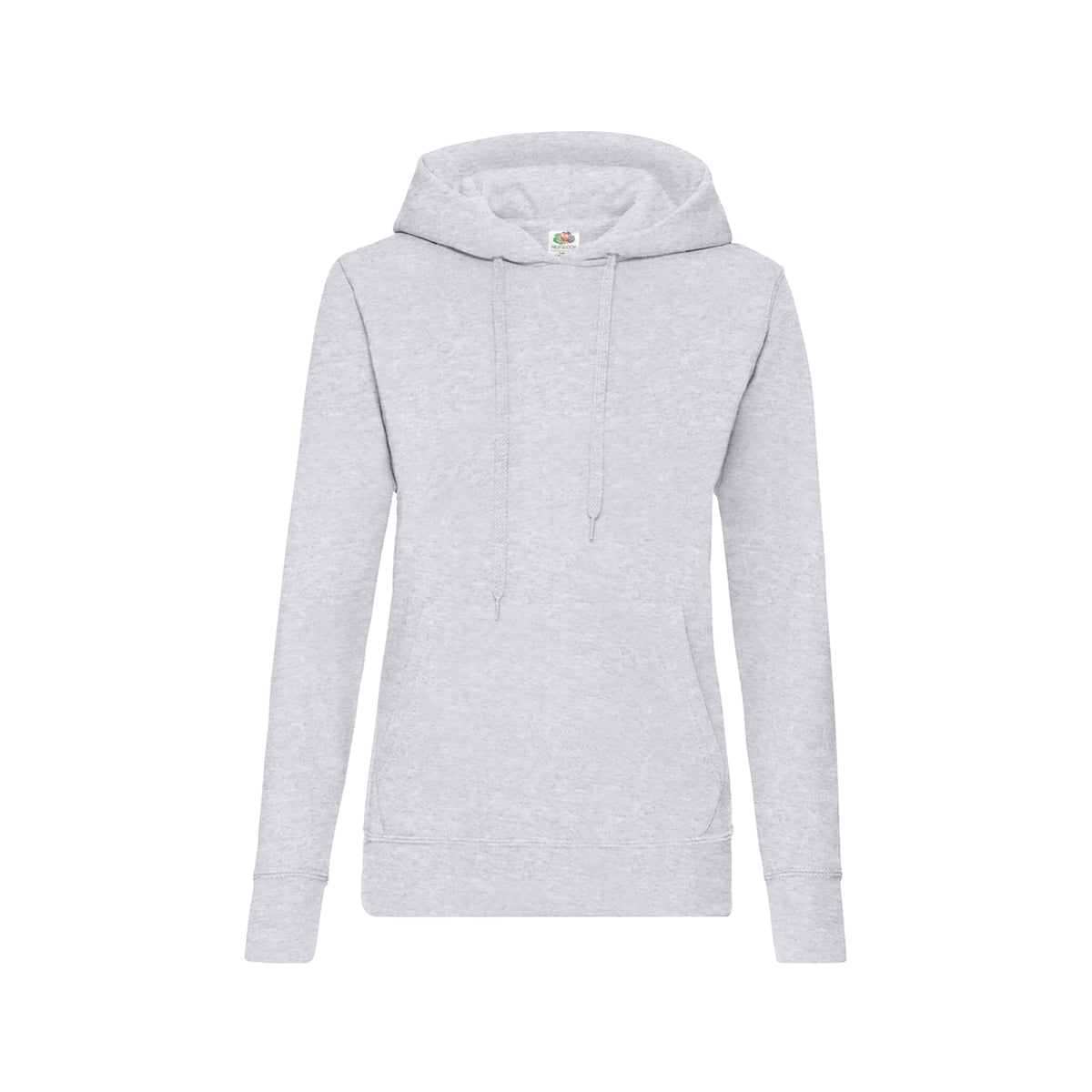 Branded Women's Classic Cotton Polyester Value Hoodie in Heather Grey
