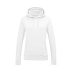 Branded Women's Cotton Polyester College Hoodie in Arctic White
