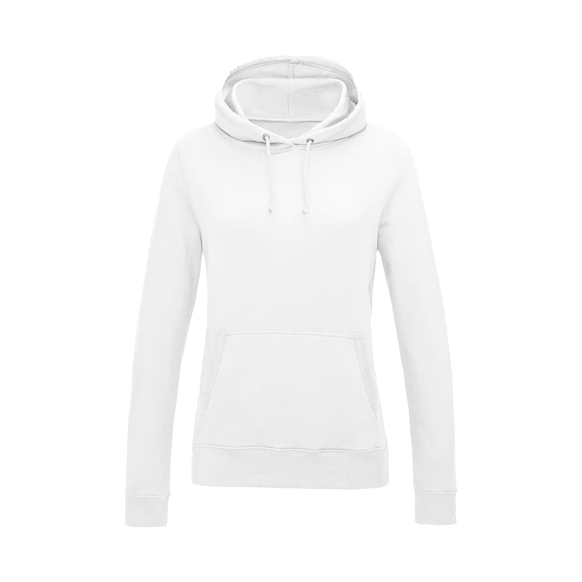 Branded Women's Cotton Polyester College Hoodie in Arctic White