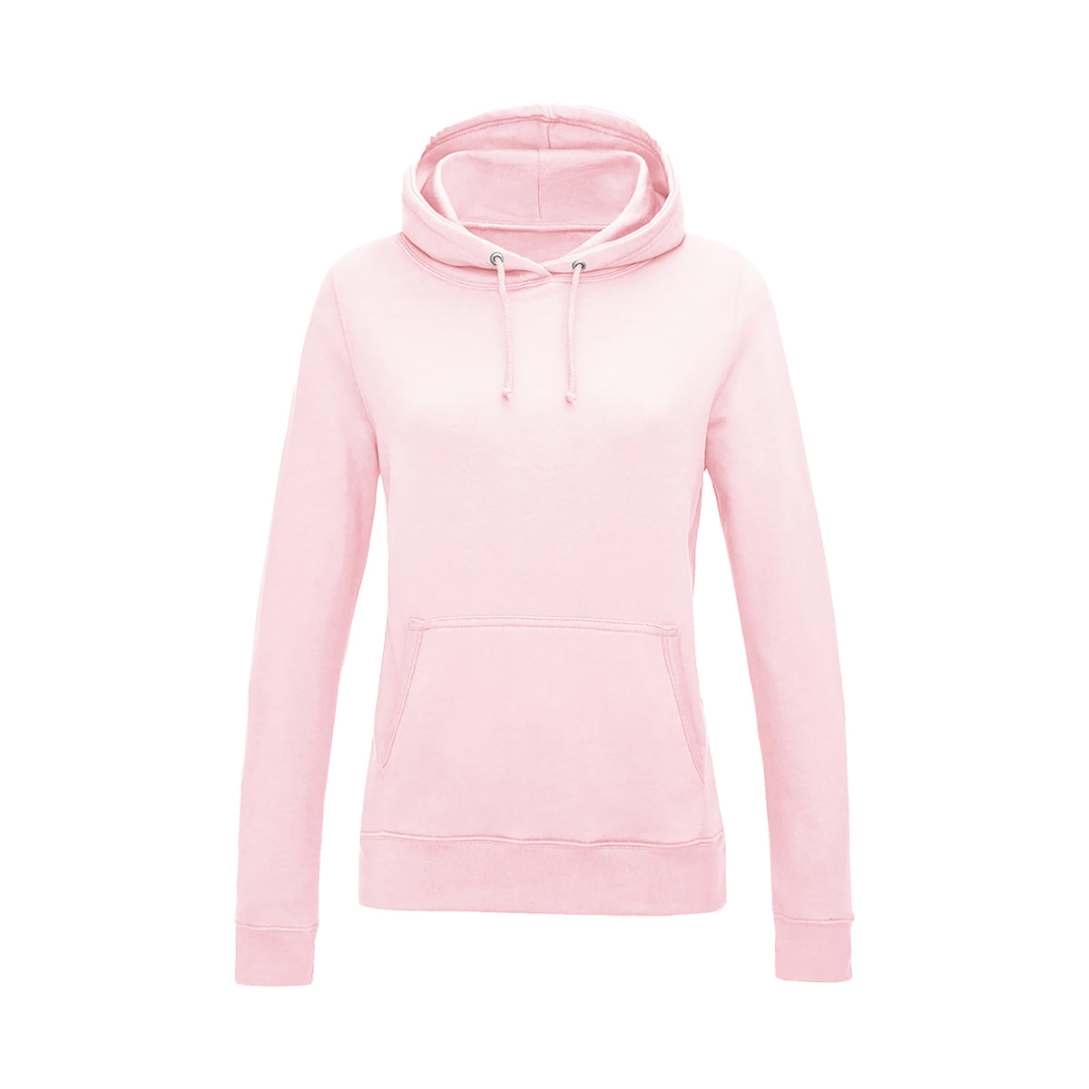 Branded Women's Cotton Polyester College Hoodie in Baby Pink