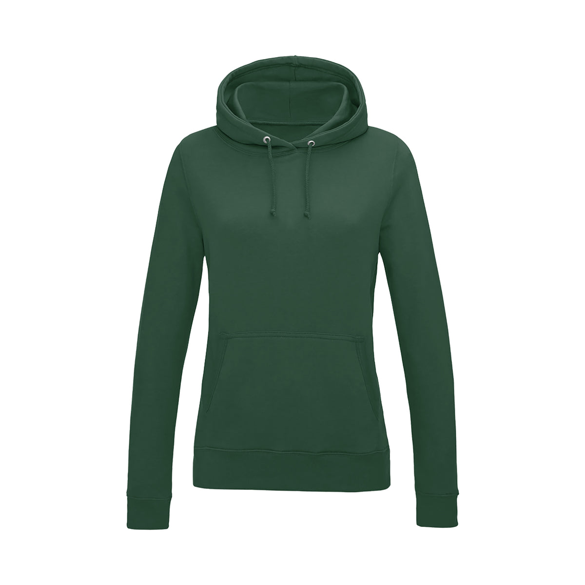 Branded Women's Cotton Polyester College Hoodie in Bottle Green