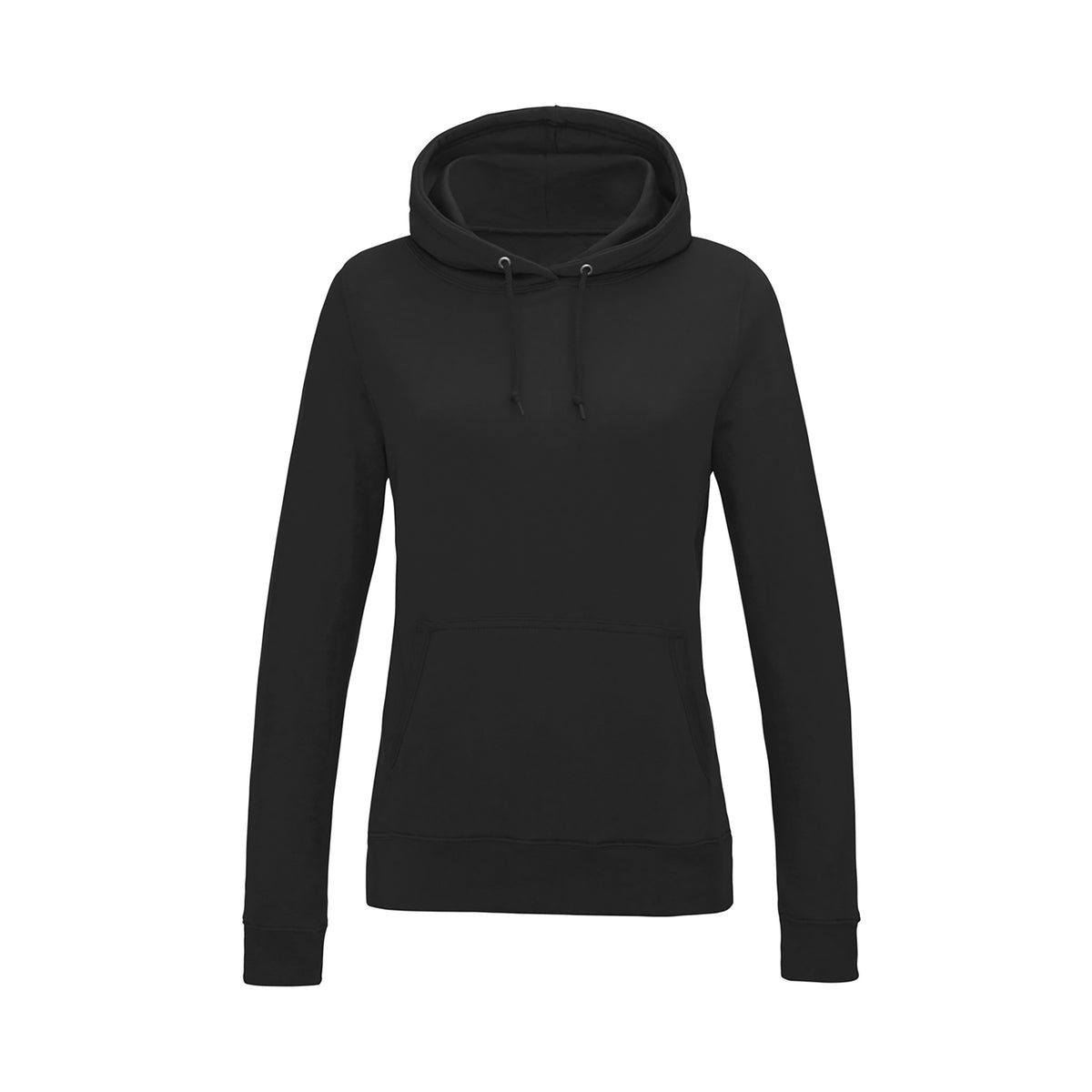 Branded Women's Cotton Polyester College Hoodie in Black Smoke
