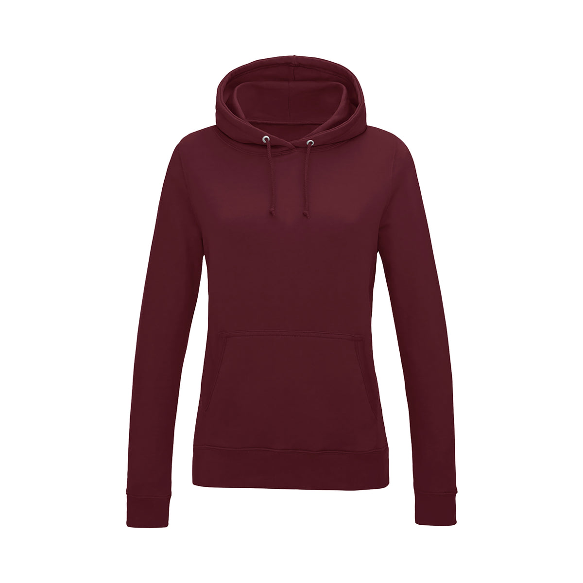 Branded Women's Cotton Polyester College Hoodie in Burgandy