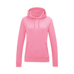 Branded Women's Cotton Polyester College Hoodie in Candyfloss Pink