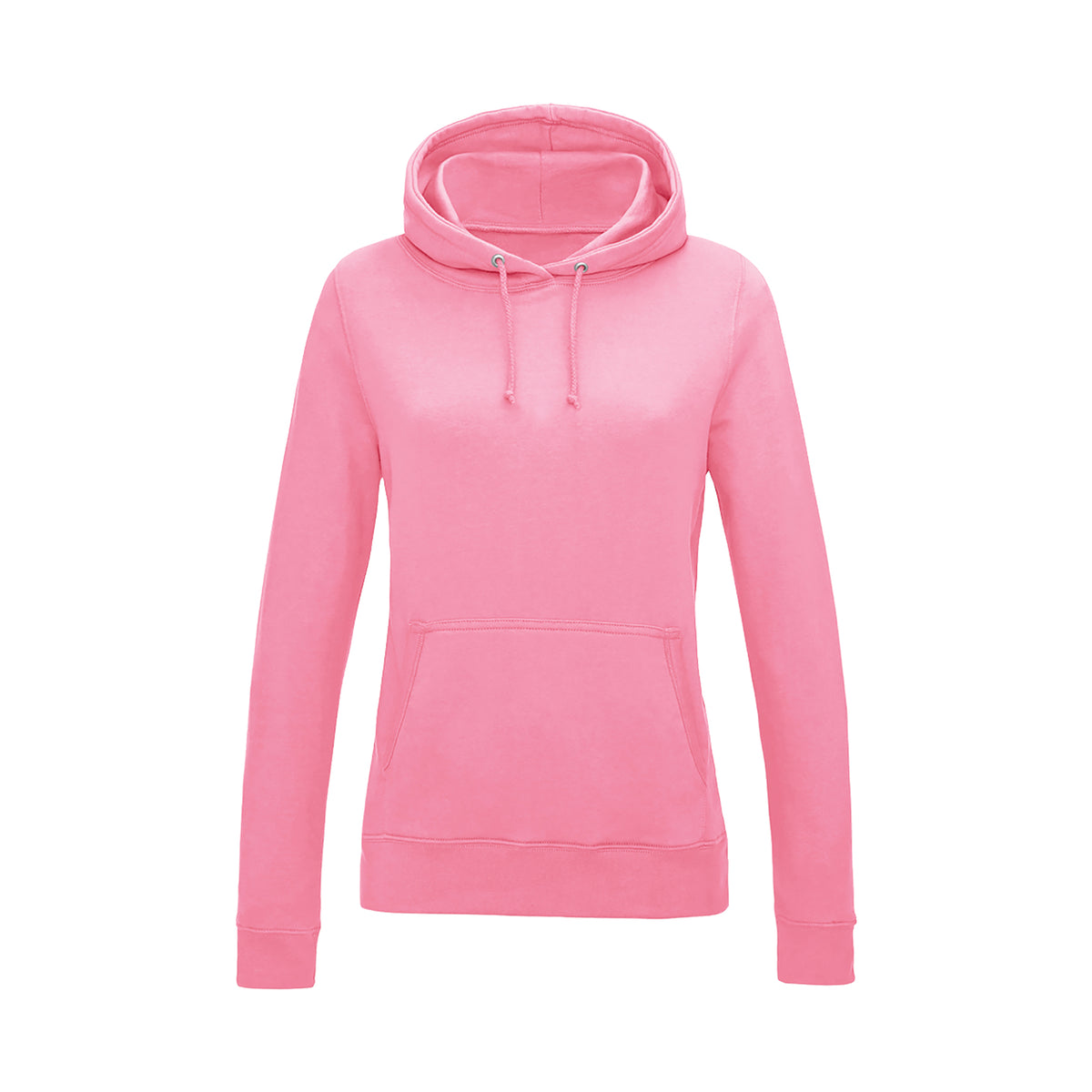 Branded Women's Cotton Polyester College Hoodie in Candyfloss Pink