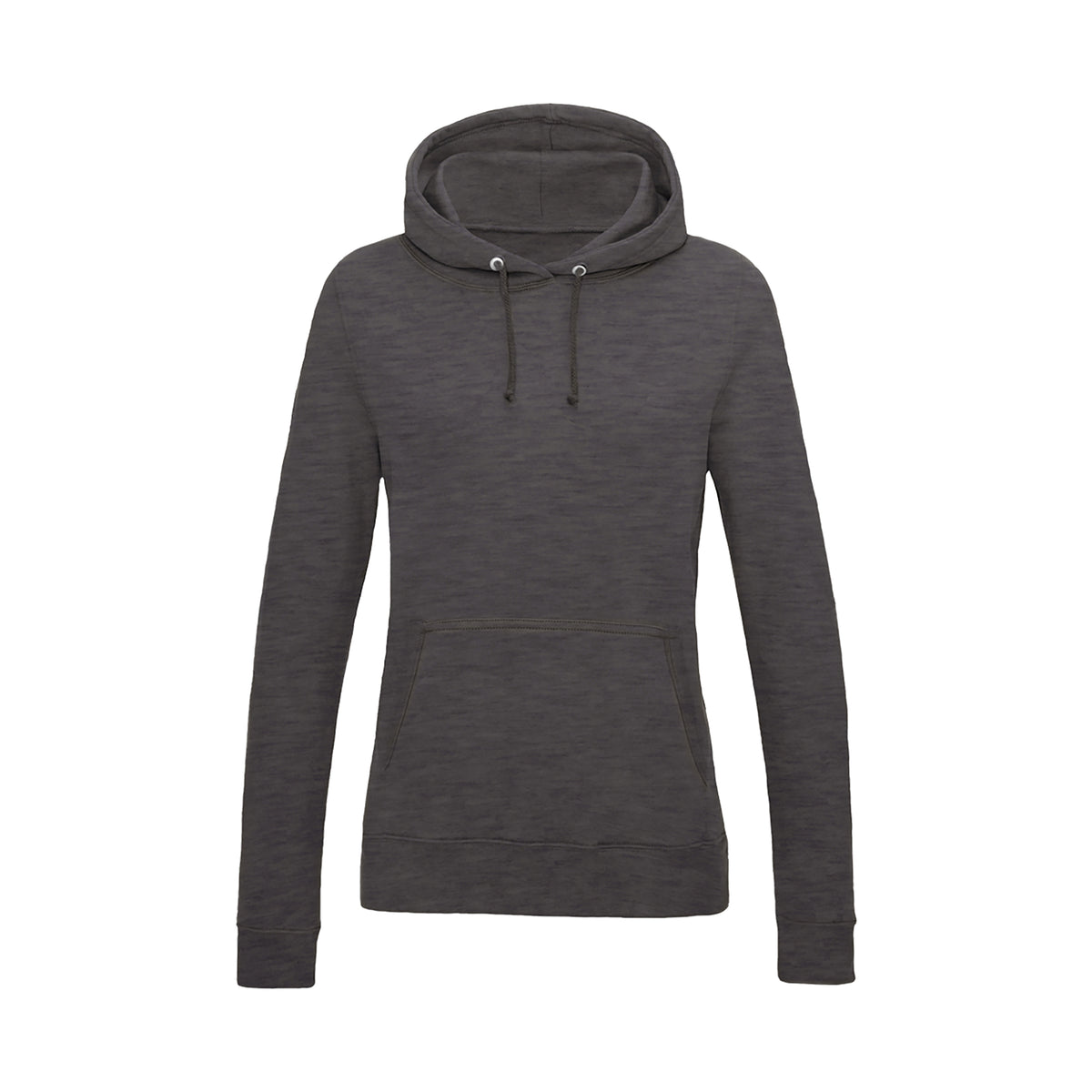 Branded Women's Cotton Polyester College Hoodie in Charcoal