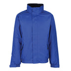 Branded Waterproof Fleece-Lined Jacket with Concealed Hood in New Royal