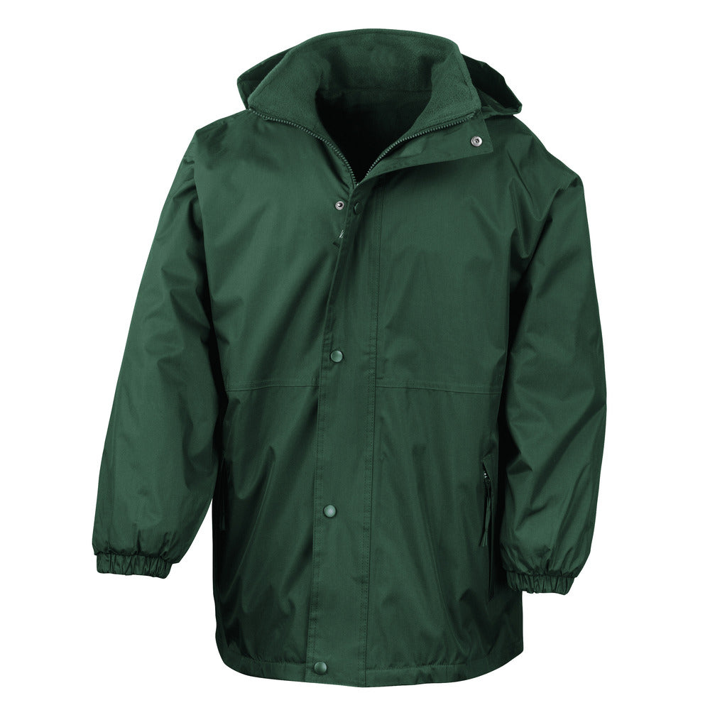 Branded Reversible Waterproof Jacket with Taped Seams in Bottle/Bottle