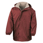 Branded Reversible Waterproof Jacket with Taped Seams in Burgundy/Camel
