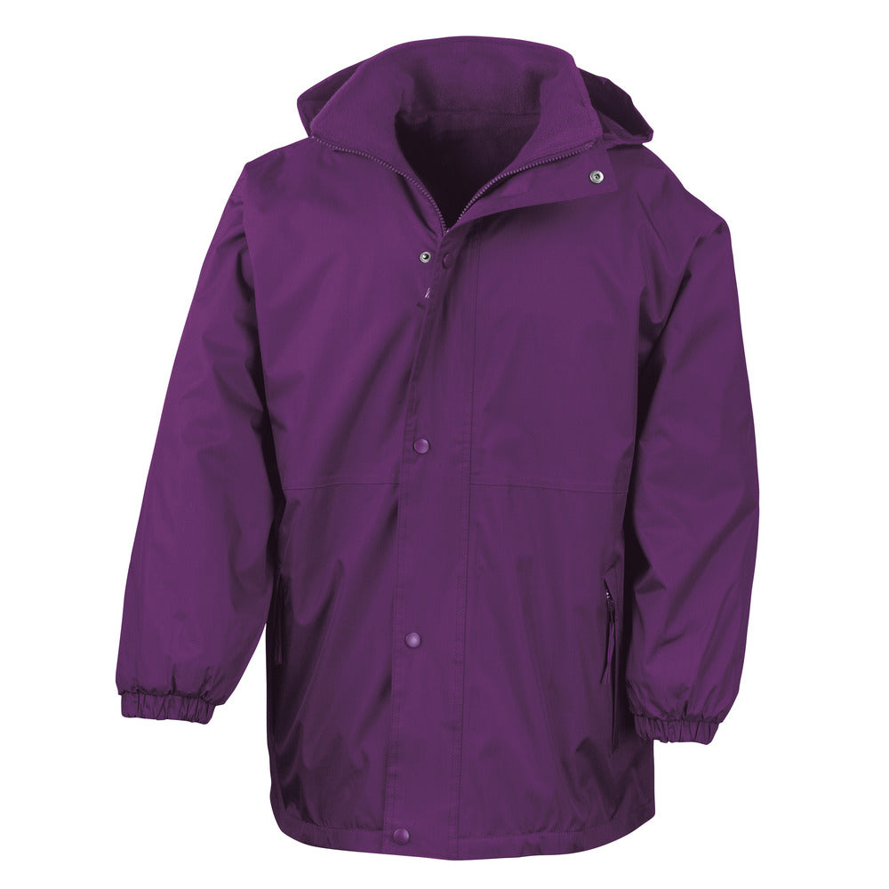 Branded Reversible Waterproof Jacket with Taped Seams in Purple