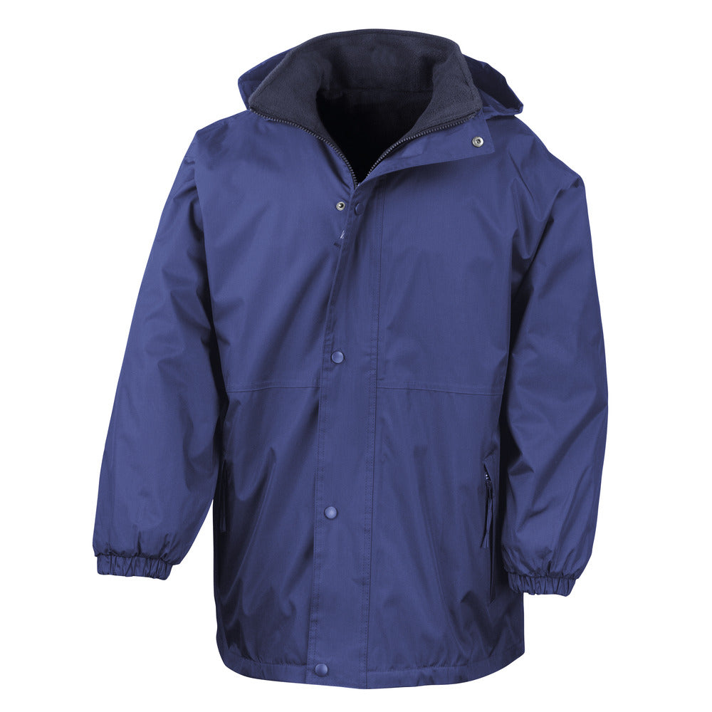 Branded Reversible Waterproof Jacket with Taped Seams in Royal/Navy