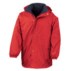 Branded Reversible Waterproof Jacket with Taped Seams in Red/Navy