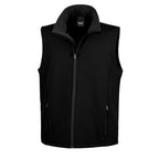 Branded Softshell Bodywarmer with Microfleece Lining in Black/Black