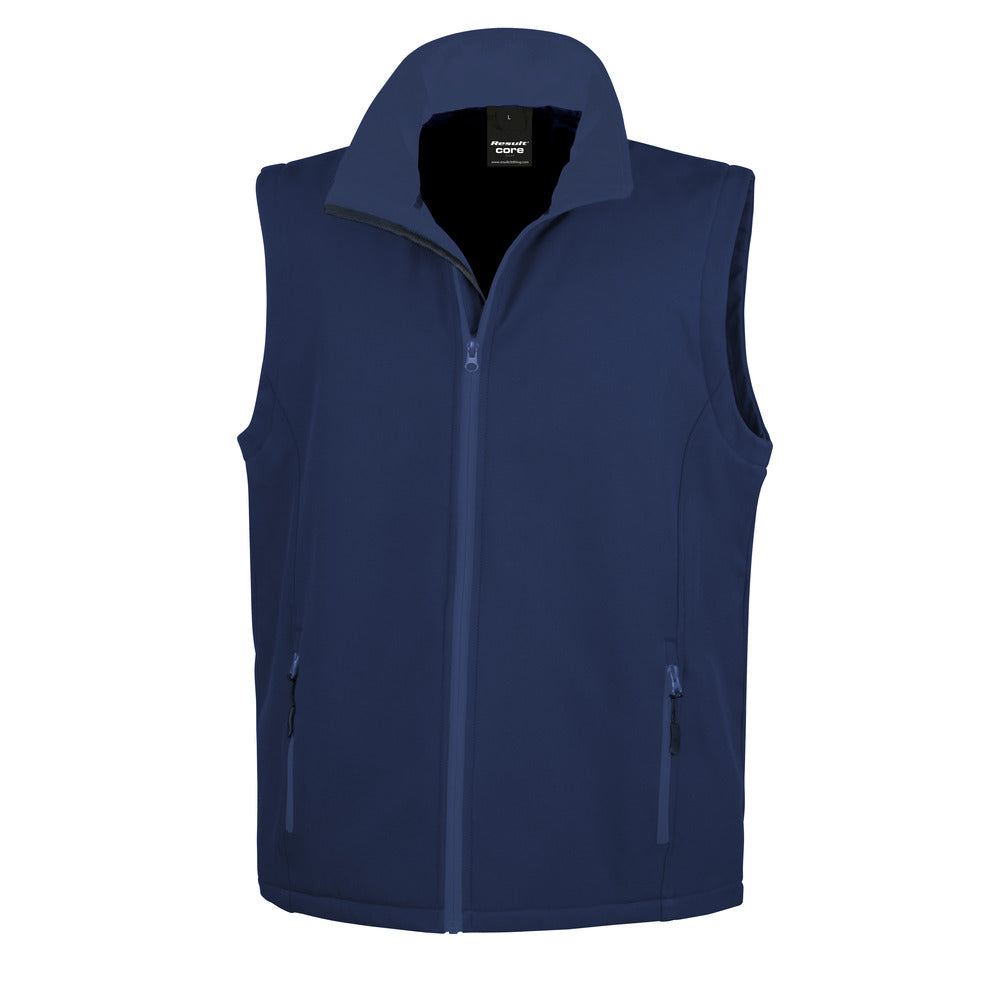Branded Softshell Bodywarmer with Microfleece Lining in Navy/Navy