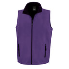 Branded Softshell Bodywarmer with Microfleece Lining in Purple/Black