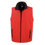 Branded Softshell Bodywarmer with Microfleece Lining in Red/Black