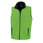 Branded Softshell Bodywarmer with Microfleece Lining in Vivid Green/Black