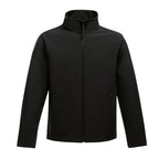 Branded Men's Wind-Resistant Softshell Jacket in Black/Black