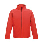 Branded Men's Wind-Resistant Softshell Jacket in Classic Red/Black
