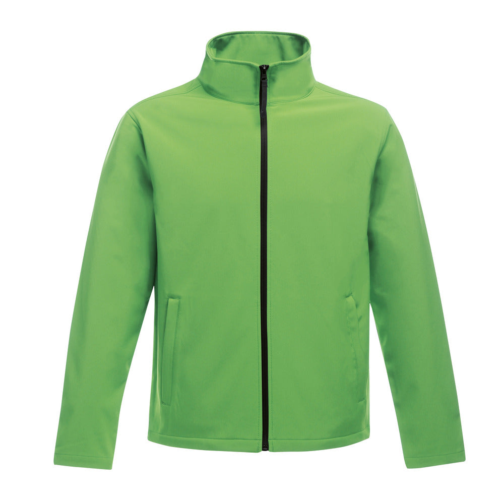 Branded Men's Wind-Resistant Softshell Jacket in Extreme Green/Black