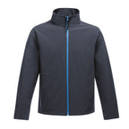 Branded Men's Wind-Resistant Softshell Jacket in Navy/French Blue
