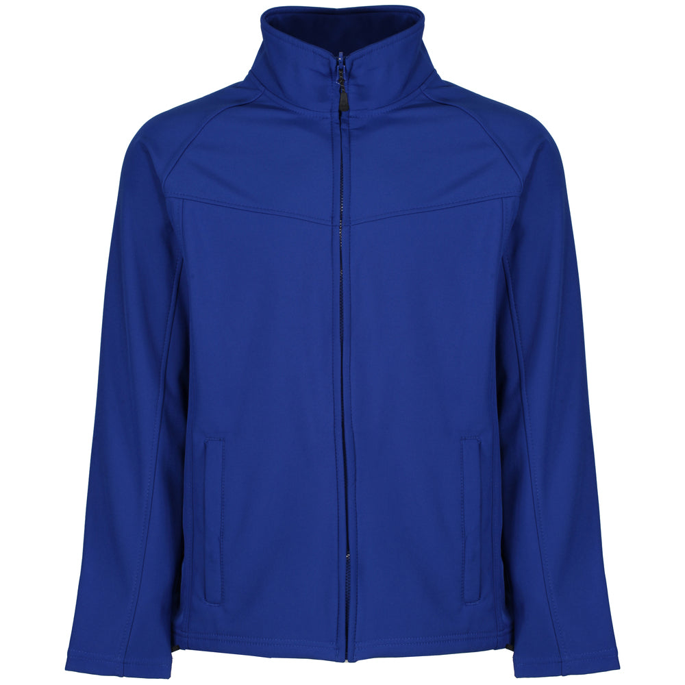 Branded Men's Stretch Softshell Jacket with Water Repellent Finish in New Royal