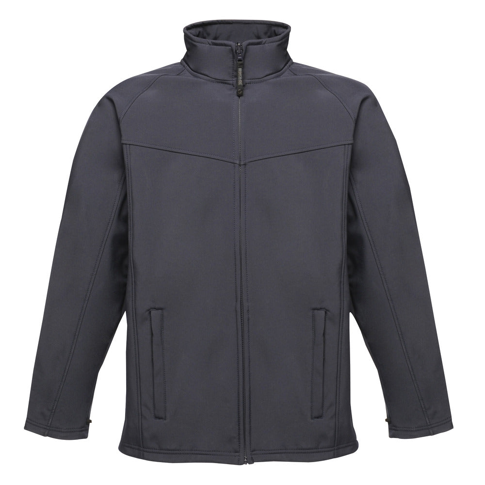 Branded Men's Stretch Softshell Jacket with Water Repellent Finish in Navy/Navy