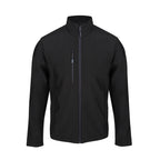 Branded Recycled Polyester Softshell Jacket in Black