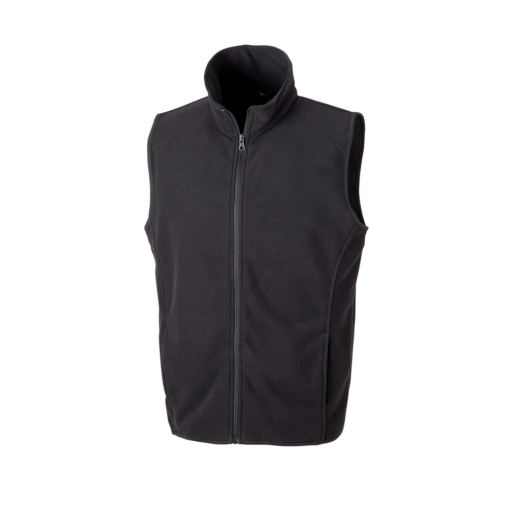Branded Microfleece Gilet with Full Front Zip in Black